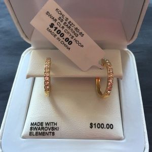 Present Crystal Hoop Earrings Made with Swarovski